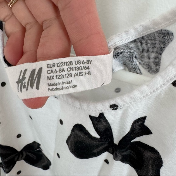 H&M bows/polka dot cotton dress 6-8y - Picture 2 of 5